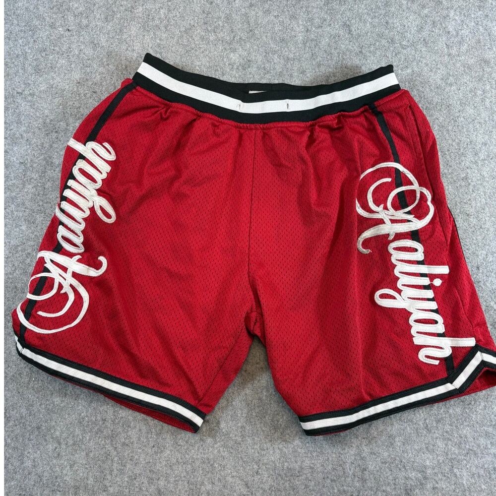 Headgear Classics Aaliyah Shorts Mens Red Mesh NBA Basketball Sportswear Medium